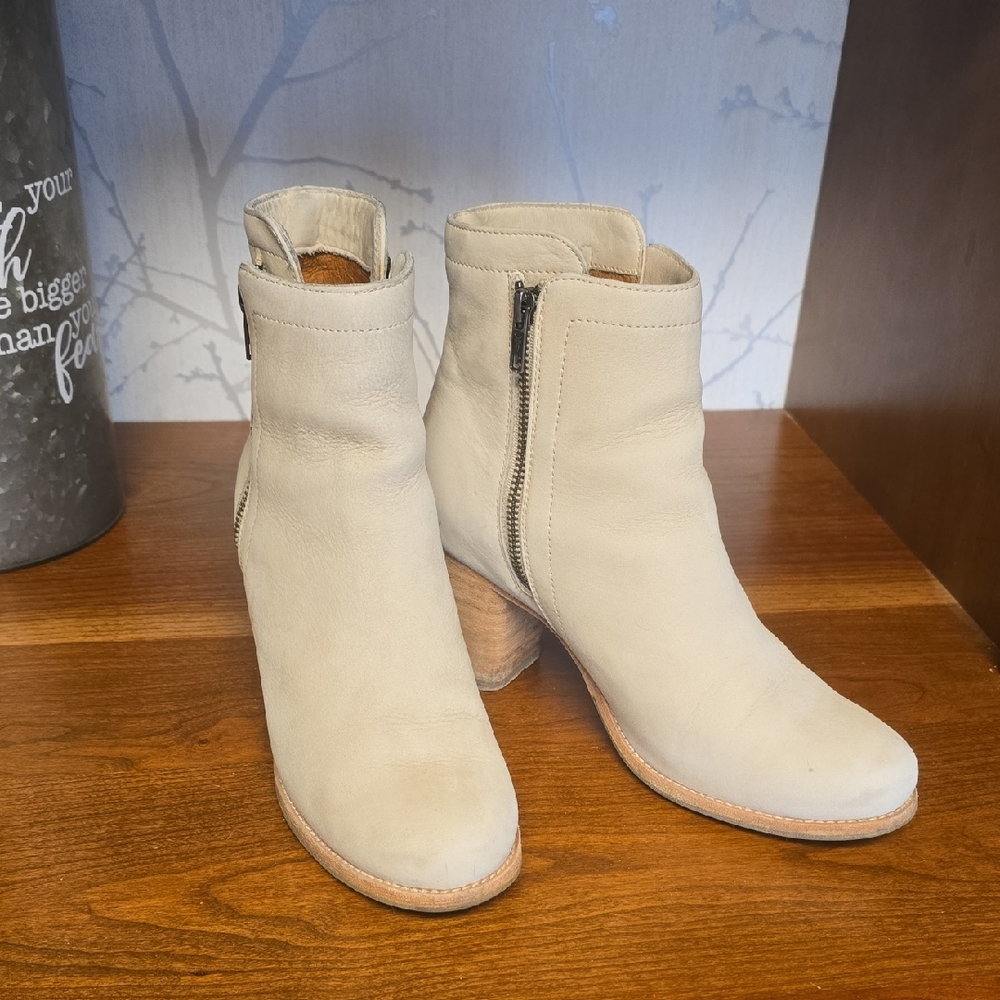 Frye Cream Ankle Boots